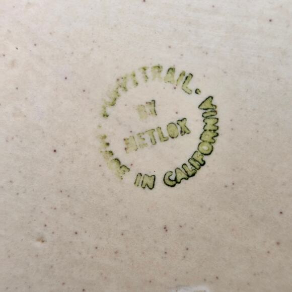 Metlox Poppytrail Rooster Bread Holder Vintage California Pottery Bread Tray - Picture 8 of 12